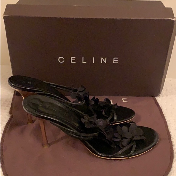 Celine Strappy Sandal with Gold Heel - Picture 5 of 5